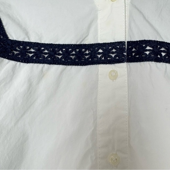 Teenie Weenie Royal Club Sailor Button Down Blouse Embroidery Back Tie - Picture 3 of 7